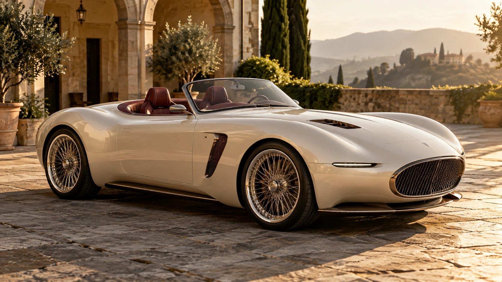 AI-generated illustration of Asterion Roadster. Fictional, not commercially available.