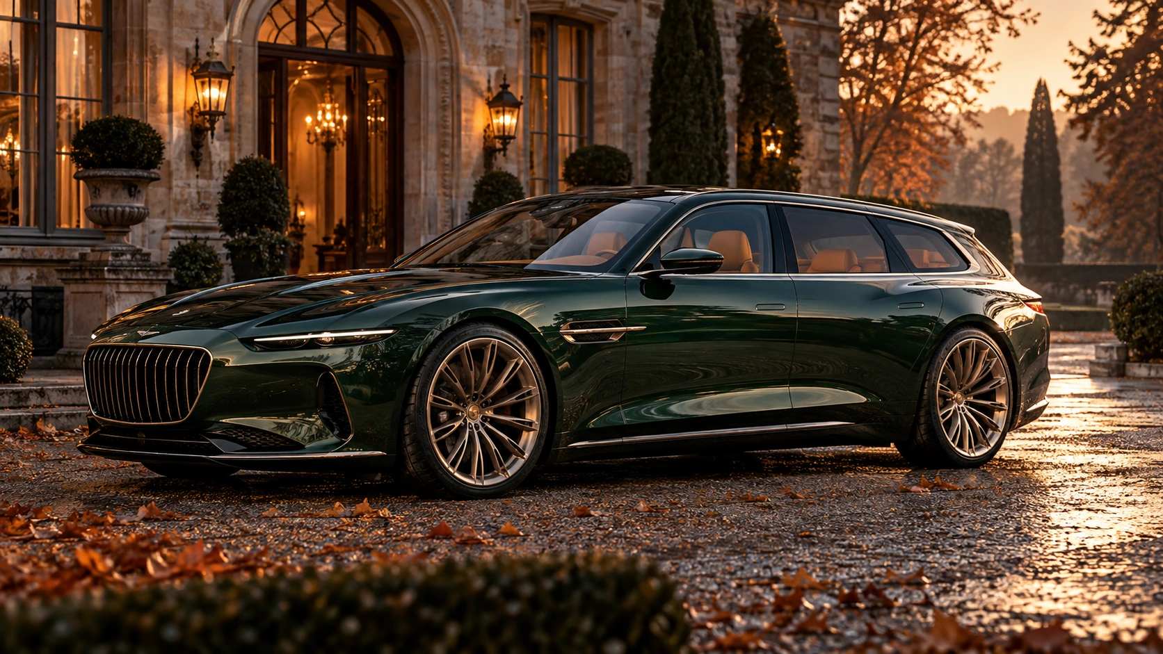 AI-generated illustration of Velour Shooting Brake. Fictional, not commercially available.