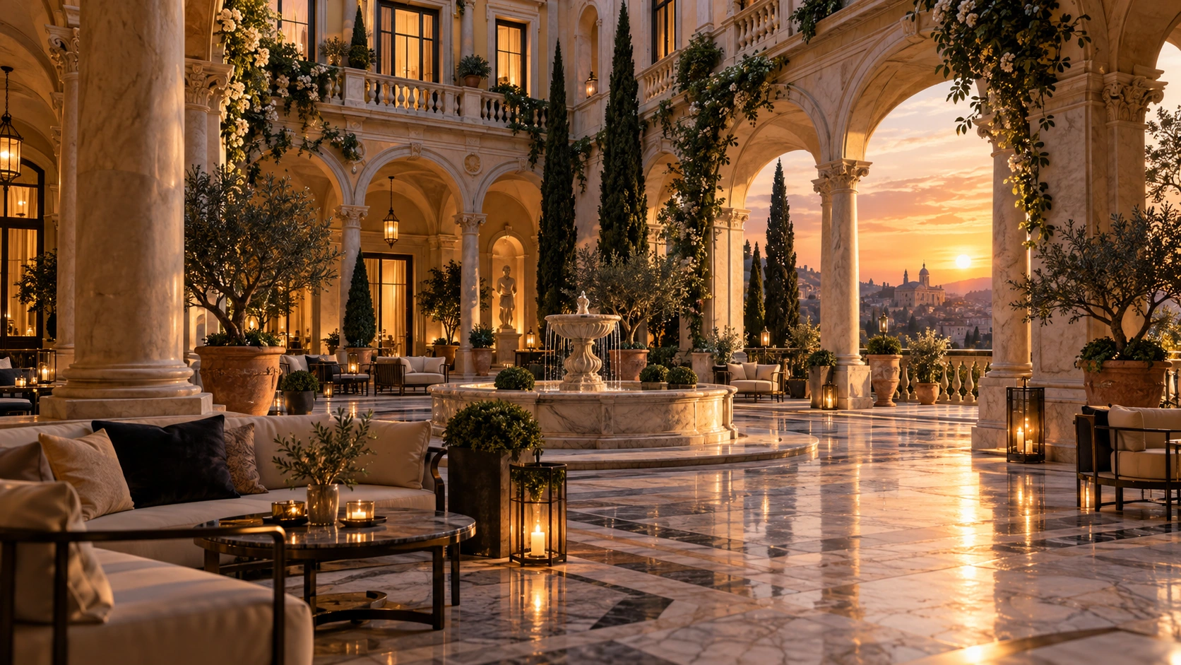 AI-generated illustration of Palazzo Aurelio. Fictional, not commercially available.